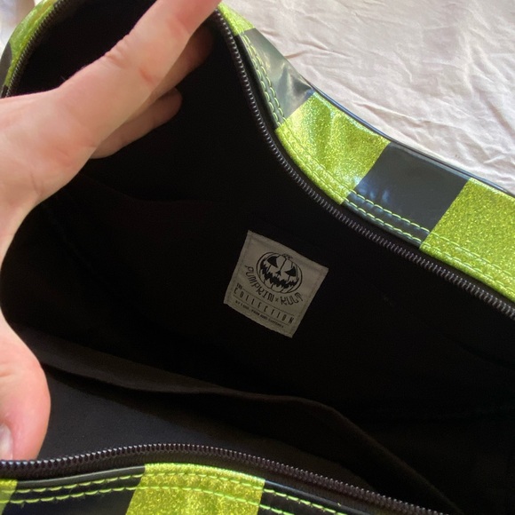 Handmade Love Pain and Stitches Spiderweb Green Backpack - Picture 5 of 5